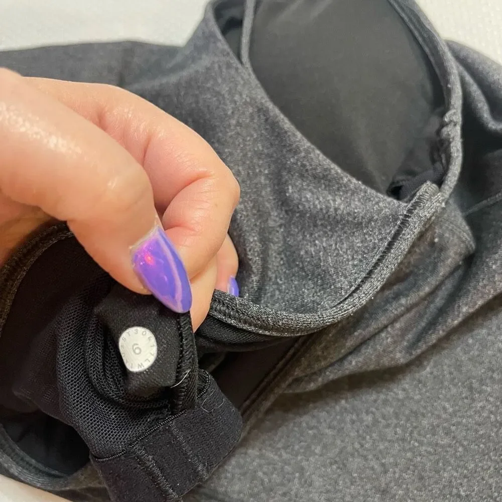 Lululemon Power Y Grey Yoga Gym Training Tank Top Size 6